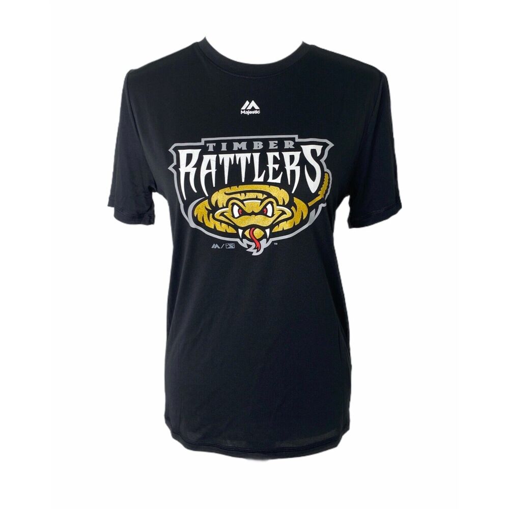 Majestic Boy's Shirt Black Timber Rattlers Baseball Cool Base Evolution Size XL